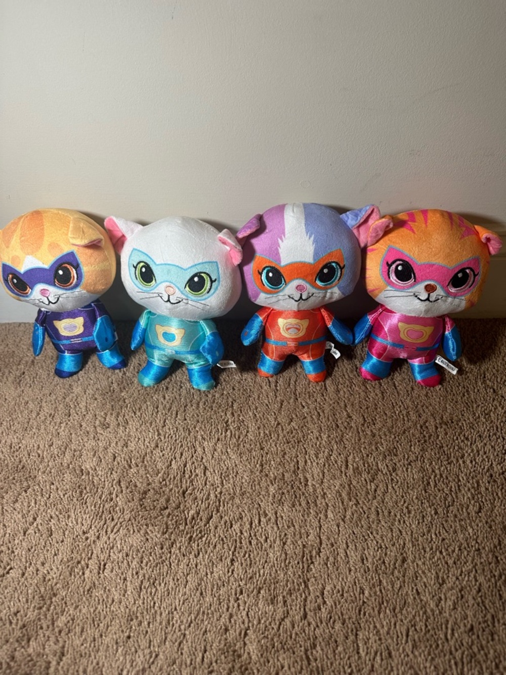 Disney Junior SuperKitties Plush Lot Of 4 Bitsy, Buddy, Sparks, and Ginny